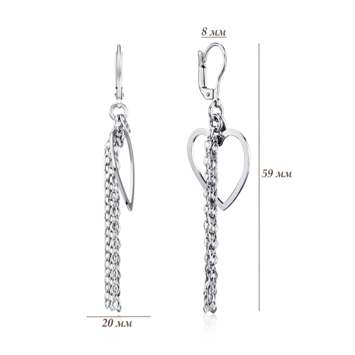 Срібні сережки без вставки OFAXD000038-E/12