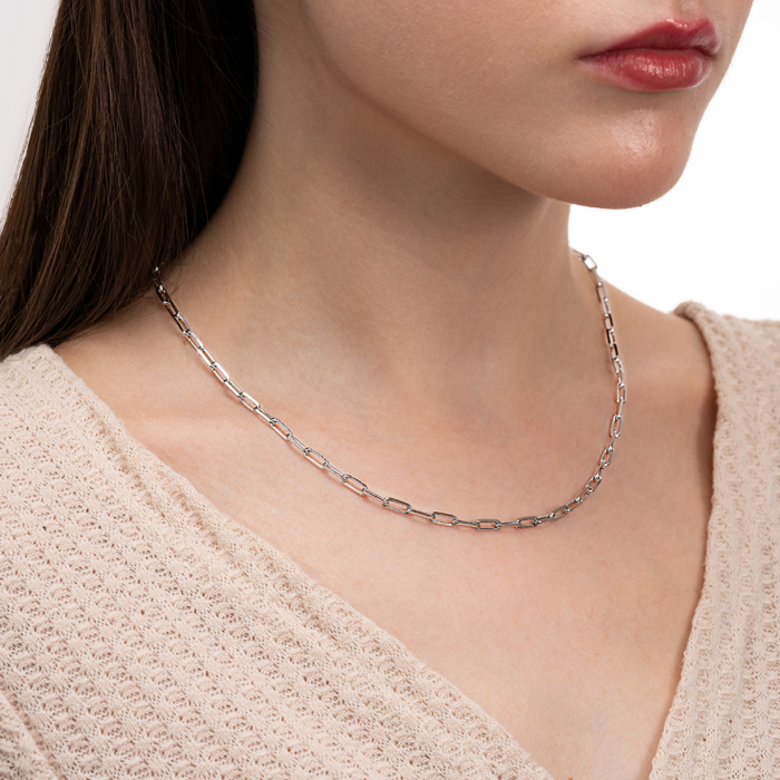 Срібний ланцюжок. Артикул PAPER D/C-L/12