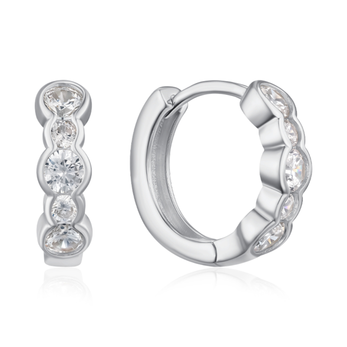 Серебряные серьги с фианитами. Артикул PB01847-E/12/1