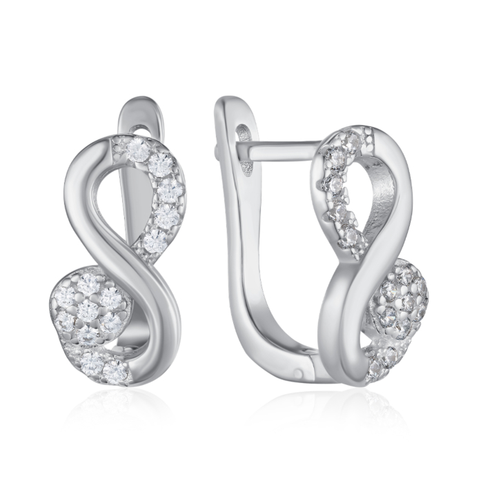 Серебряные серьги с фианитами. Артикул PB05196-E/12/1