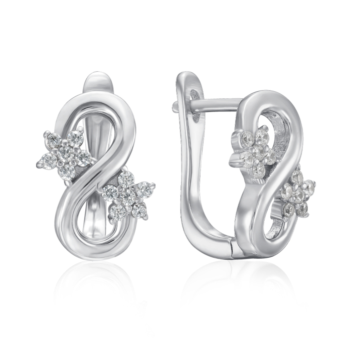 Срібні сережки з фіанітами. Артикул PB05213-E/12/1