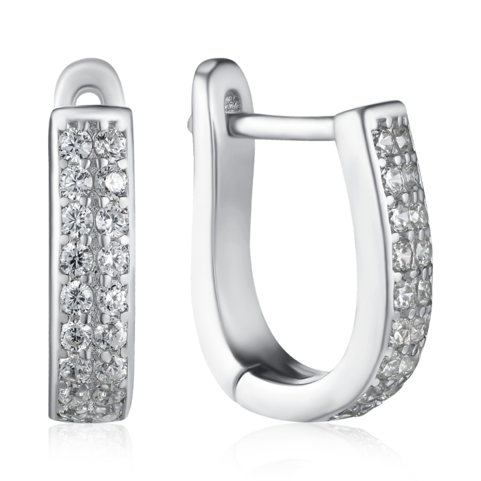 Серебряные серьги с фианитами. Артикул PB05318-E/12/1