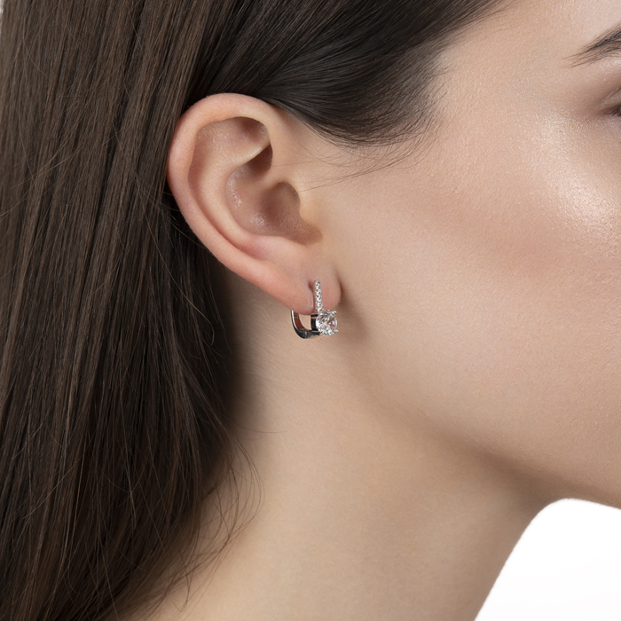 Срібні сережки з фіанітами. Артикул PB05402-E/12/1