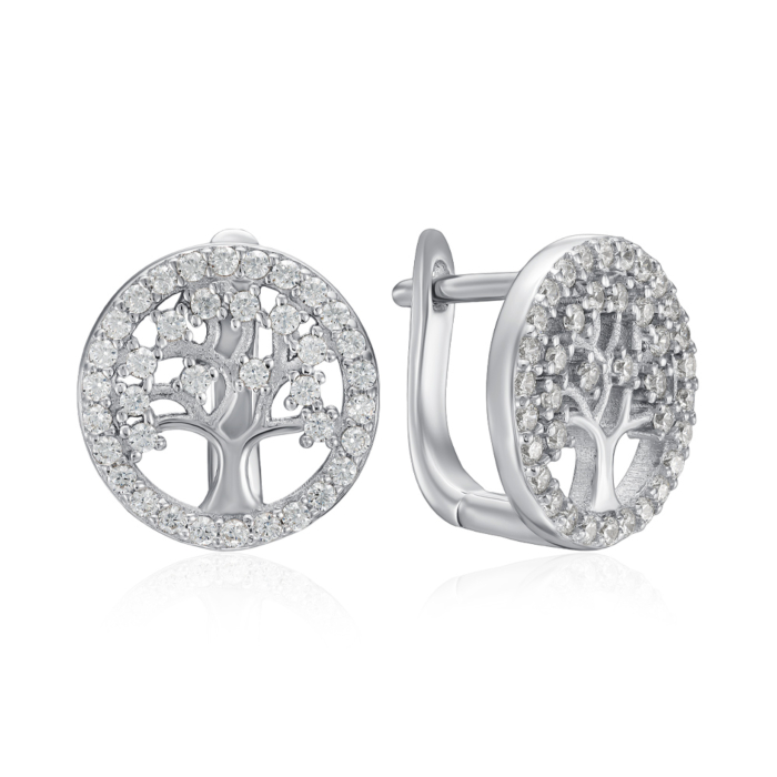 Срібні сережки з фіанітами. Артикул PB05432-E/12/1