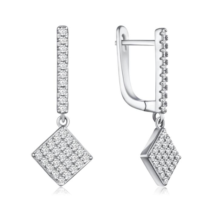 Серебряные серьги с фианитами. Артикул PB05445-E/12/1