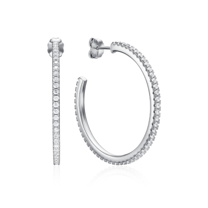 Срібні сережки з фіанітами. Артикул PB05527-E/12/1