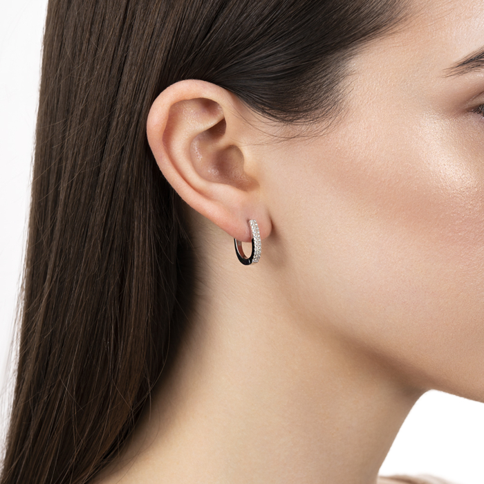 Срібні сережки з фіанітами. Артикул PB05667-E/12/1