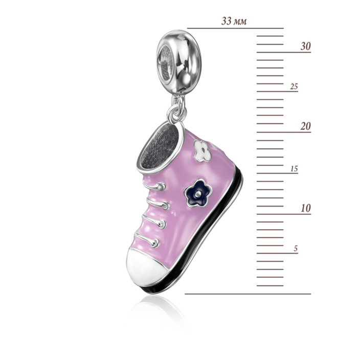 Срібна намистина шарм «Кед» з емаллю. Артикул PD10322D-P/12/1816