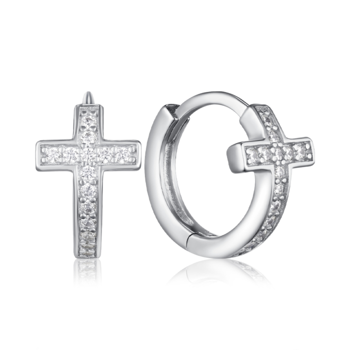 Срібні сережки з фіанітами. Артикул PDE0030-E/12/1