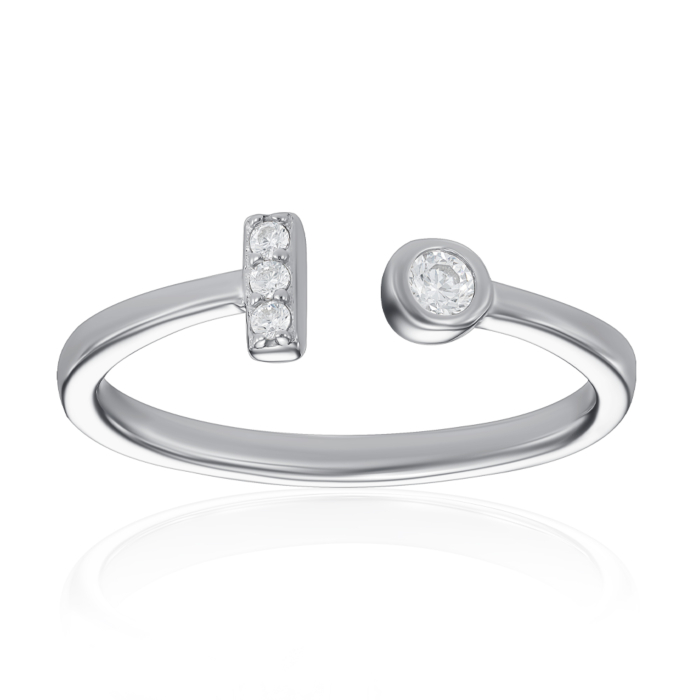 Серебряное кольцо с фианитами. Артикул PDR10165-R/12/1
