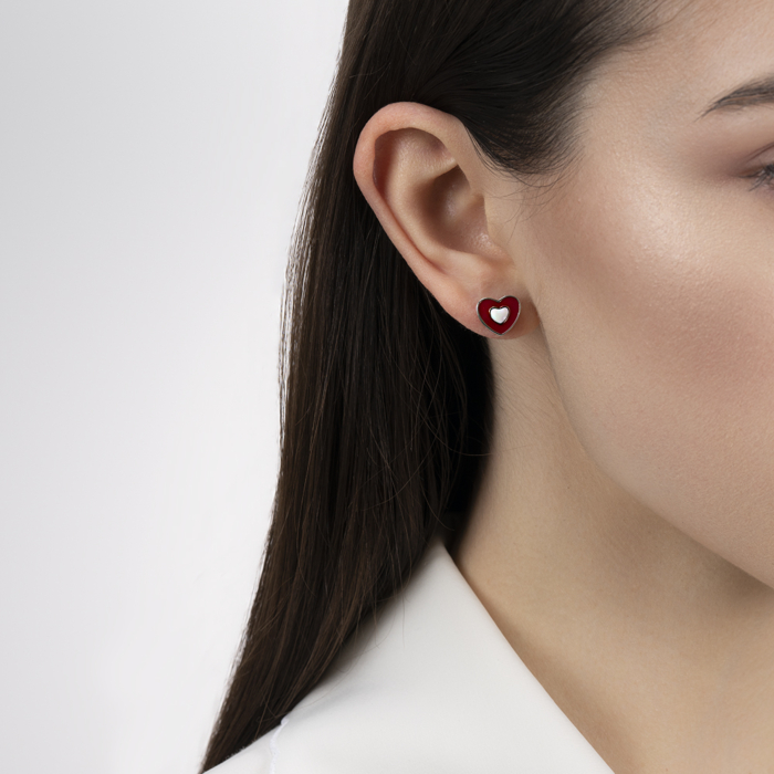 Серебряные пуссеты с эмалью. Артикул PDS00744-E/12/391