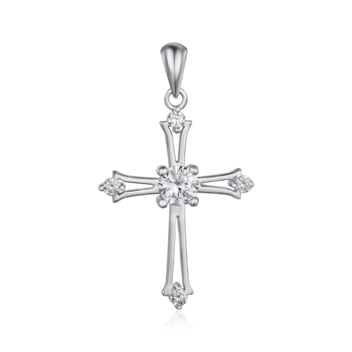 Срібний хрестик. Артикул PE39657-P/12/1