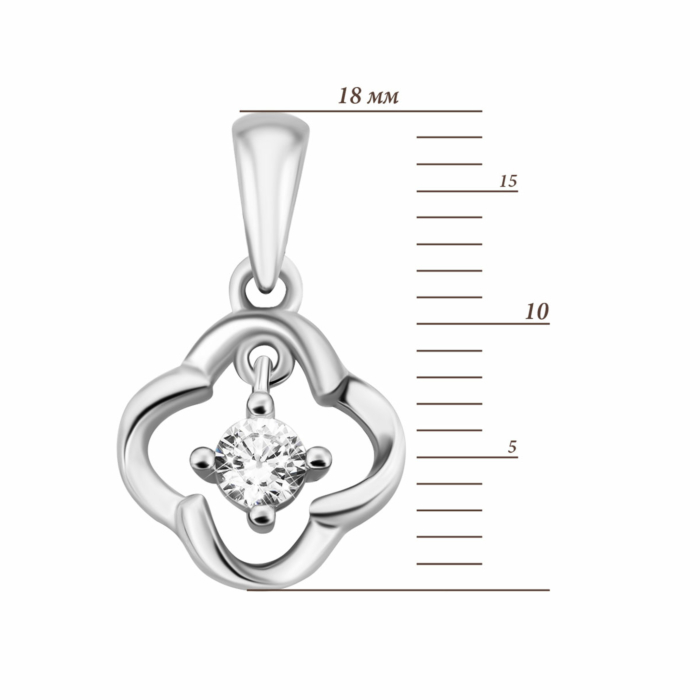 Срібна підвіска з фіанітом. Артикул UG5PE40388