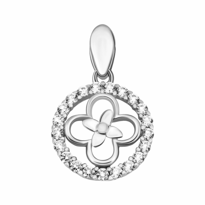 Срібна підвіска з фіанітами. Артикул UG5PE40437