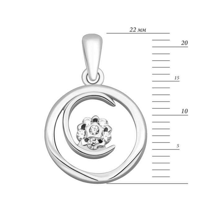 Срібна підвіска з фіанітами. Артикул UG5PE40702