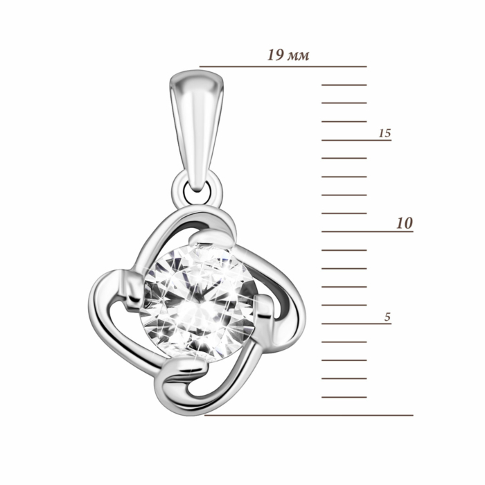 Серебряная подвеска с фианитом. Артикул UG5PE40750