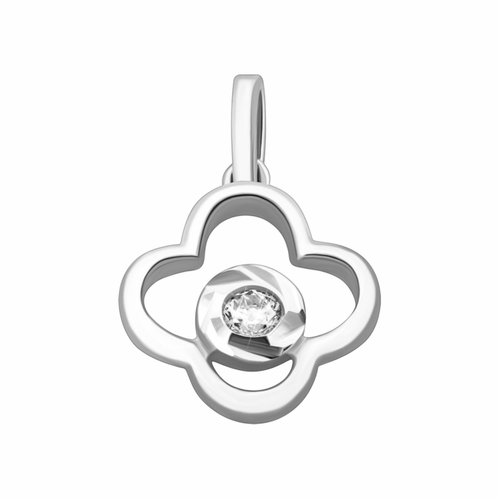 Срібна підвіска з фіанітом. Артикул UG5PE40757