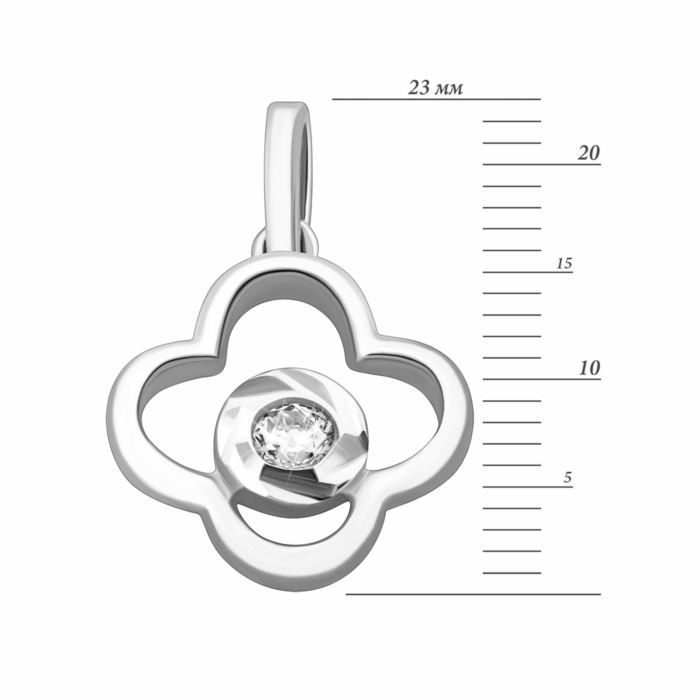 Срібна підвіска з фіанітом. Артикул UG5PE40757