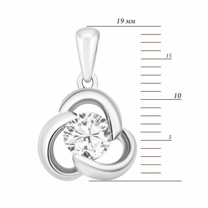 Срібна підвіска з фіанітами. Артикул UG5PE40878