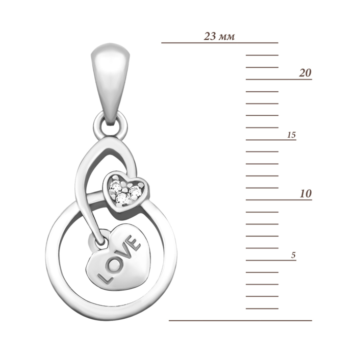 Срібна підвіска з фіанітами. Артикул UG5PE40954