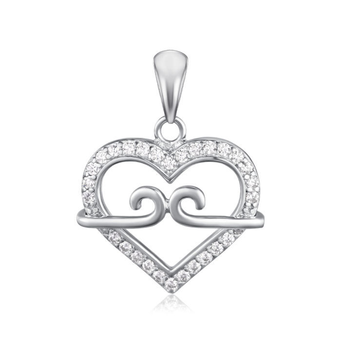 Срібна підвіска з фіанітами. Артикул PE40985-P/12/1