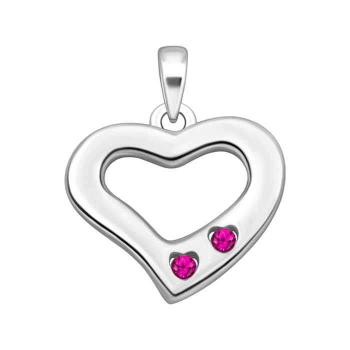 Срібна підвіска Серце з фіанітами. Артикул UG5PE41108 к