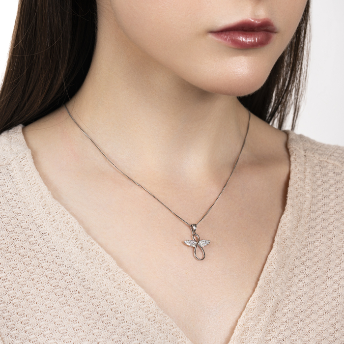 Срібна підвіска з фіанітами. Артикул PG00225-P/12/1