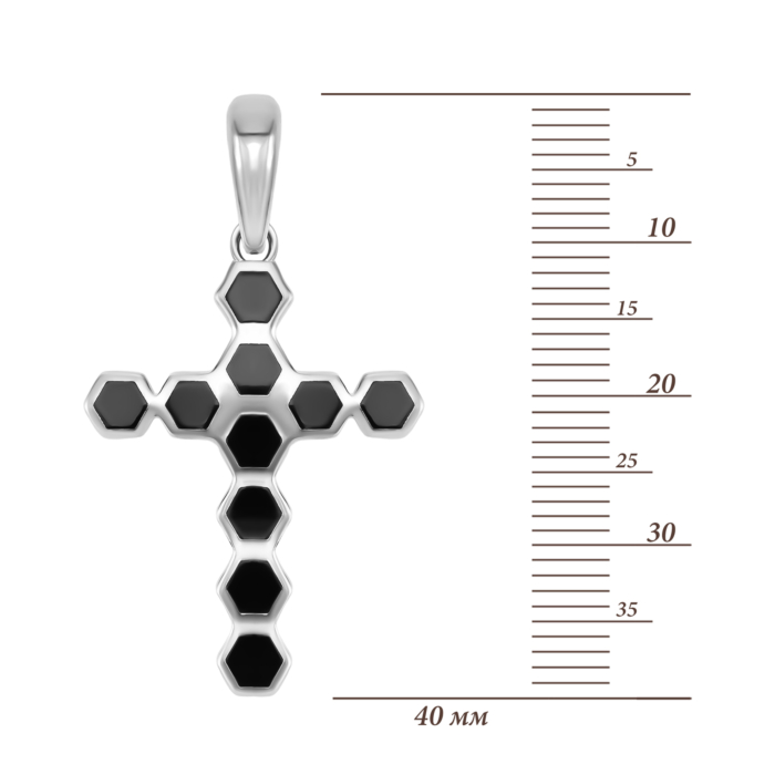 Срібна підвіска Хрестик з емаллю. Артикул UG5PG00892
