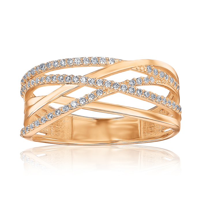 Золотое кольцо с фианитами. Артикул 1108937101-R/01/1