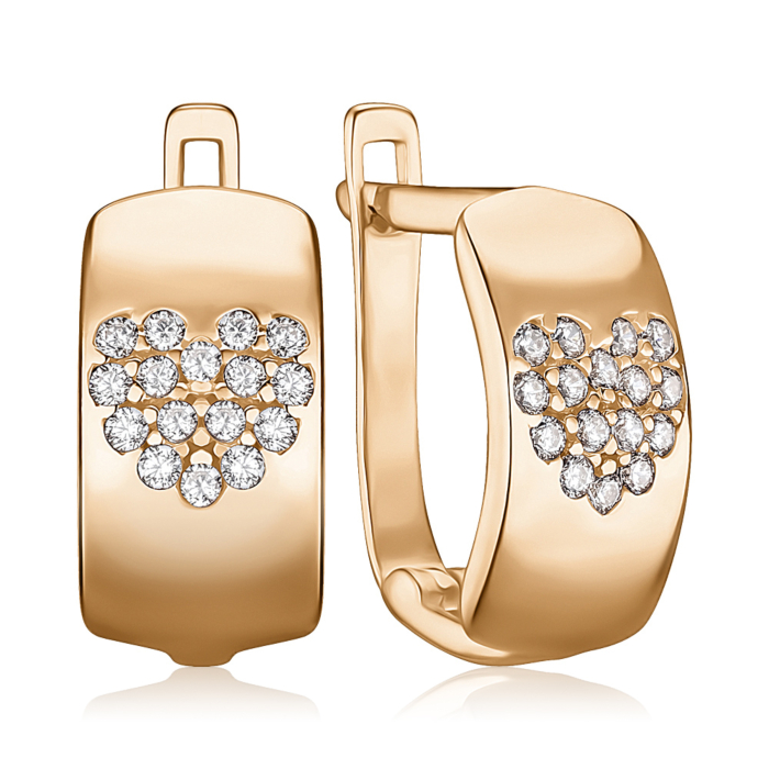 Золоті сережки з фіанітами G-2632-E/01/1