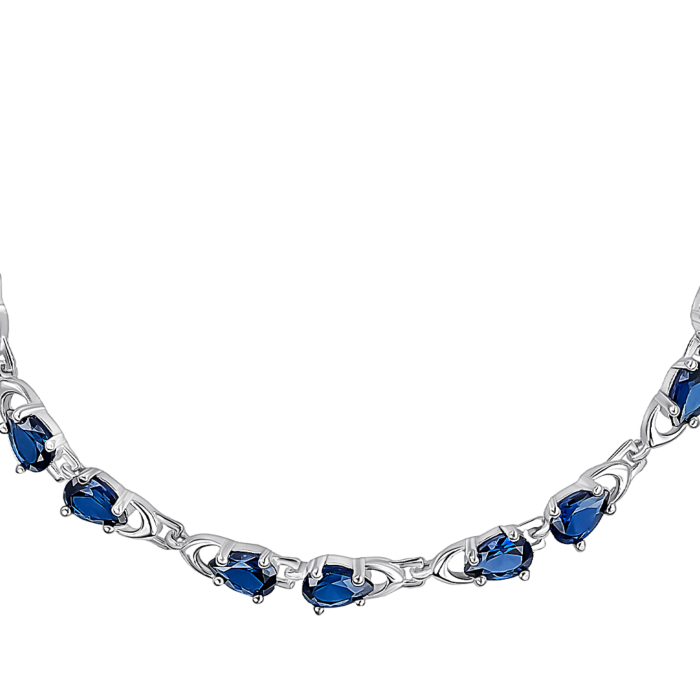 Срібний браслет з штучними сапфірами 90108/12/1/3831