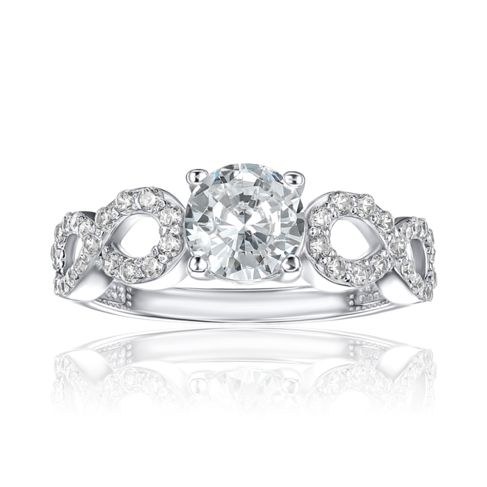 Срібна каблучка з фіанітами 001071/12/1/427