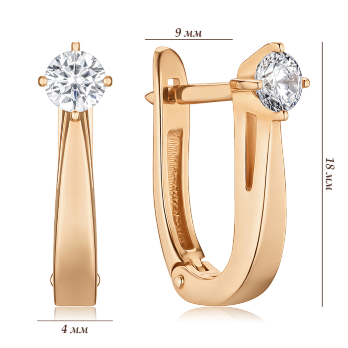 Золоті сережки з фіанітом 2109085101-E/01/1