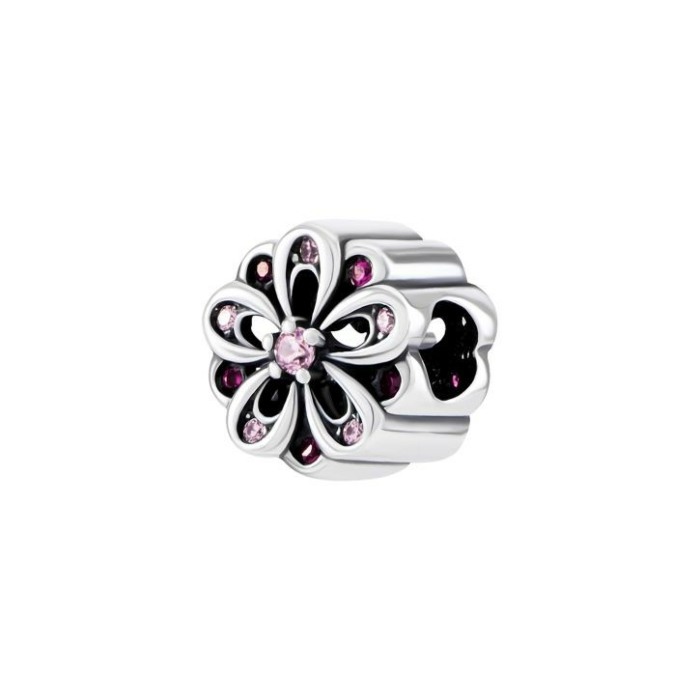Серебряная бусина шарм с фианитами. Артикул UG5PK00623