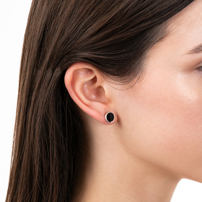 Срібні сережки з емаллю. Артикул PLA-TE-1426-S-E/12/389