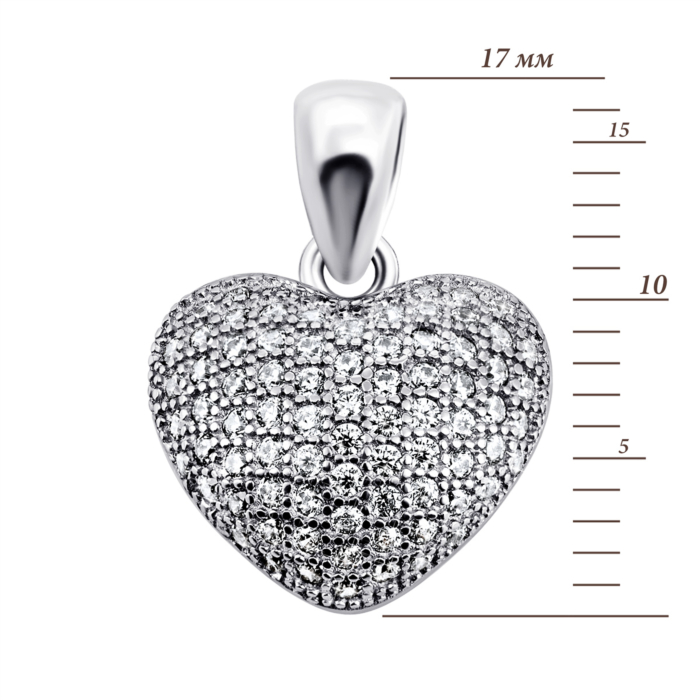 Срібна підвіска з фіанітами. Артикул UG5PPS 1726-13 П.Rh