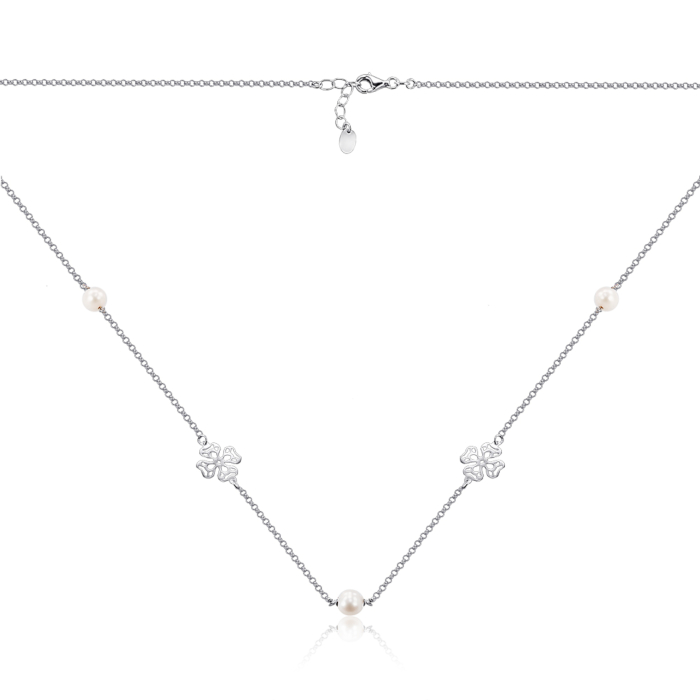 Серебряное колье с жемчугом. Артикул PR0017_NC2991-K/12/708