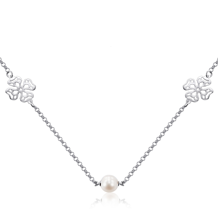 Серебряное колье с жемчугом. Артикул PR0017_NC2991-K/12/708