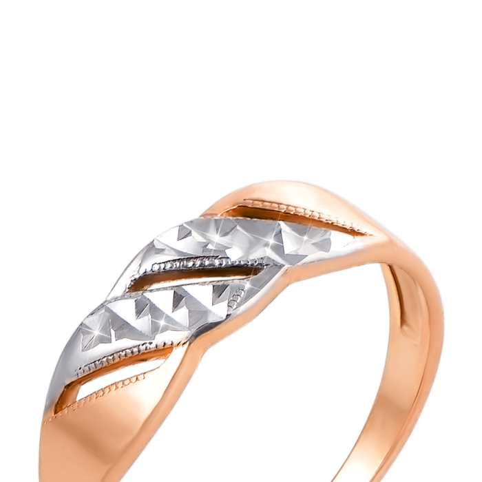 Золотое кольцо с алмазной гранью. Артикул 12441 с