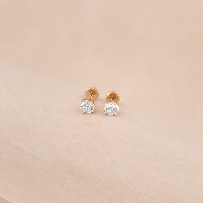 Золоті сережки-пусети з фіанітом S213411-E/01/1