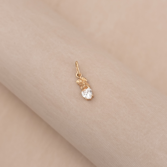 Золота підвіска з фіанітом S316021-P/01/1