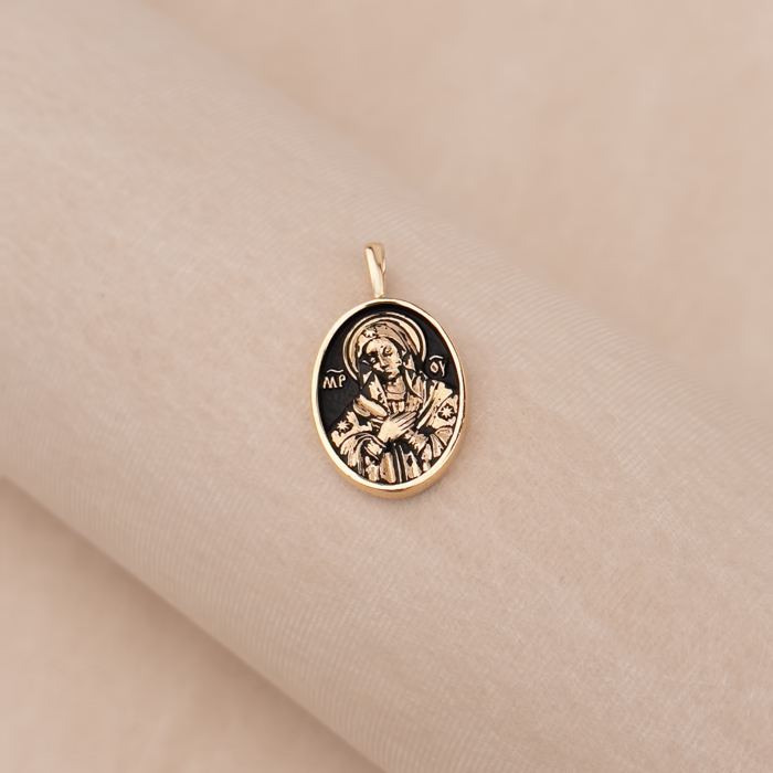 Золота підвіска-ладанка з чорнінням 32821-2/01/1