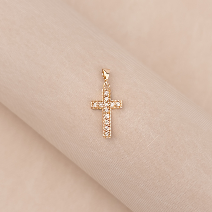 Золотий хрестик з діамантами 1178YH/01/0/8045
