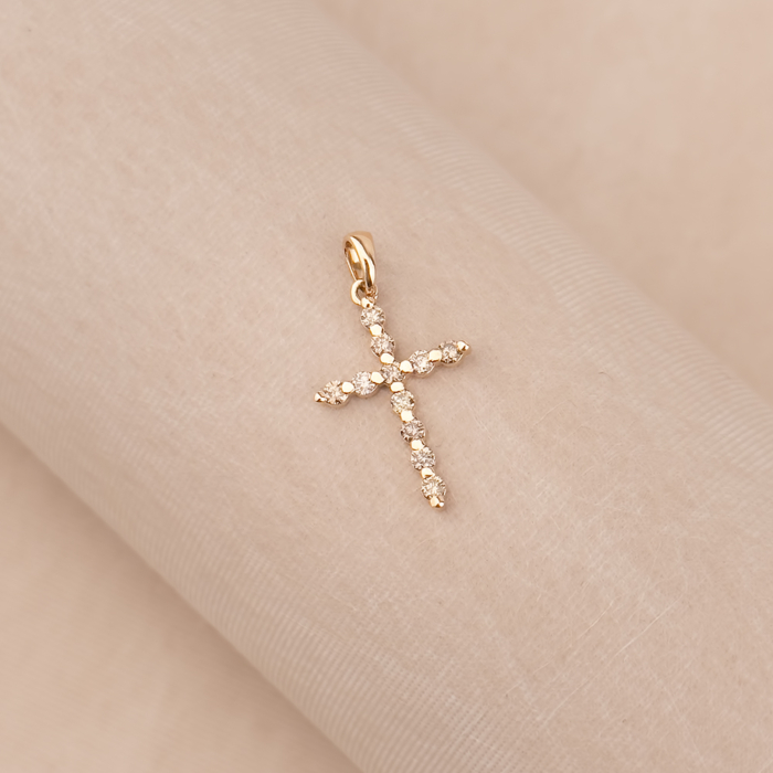 Золотий хрестик з діамантами 51923/01/0/8277