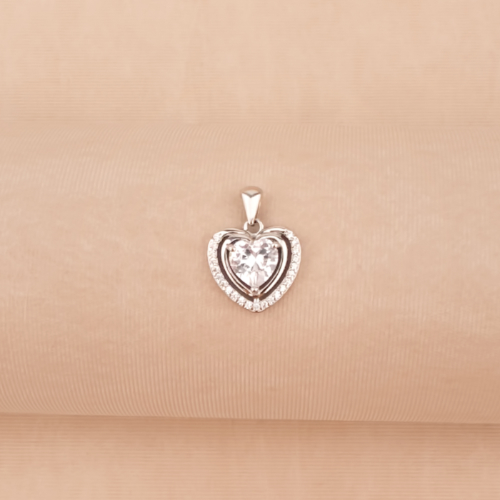 Серебряная подвеска Сердце с фианитами SZDP01721-P/12/1