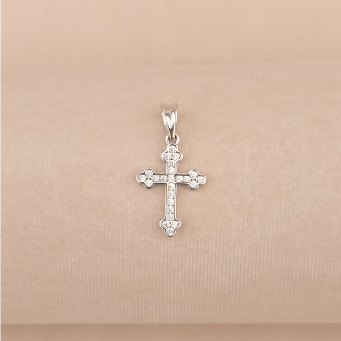 Серебряный крестик с фианитами 500891-КрРл.к