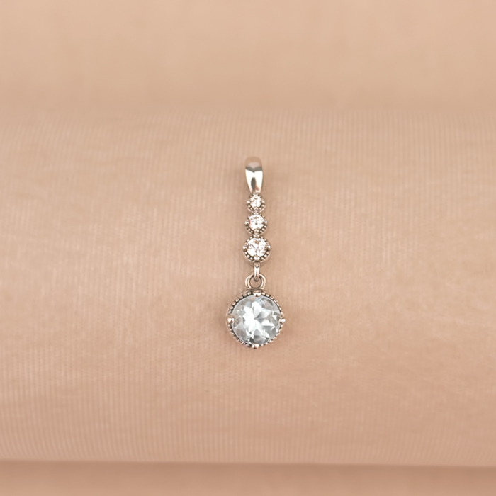 Серебряная подвеска с топазом и фианитами KRS 619-TOP-P/12/7192