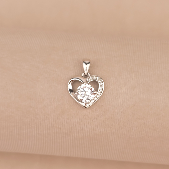 Серебряная подвеска Сердце с фианитами SP00491-P/12/1