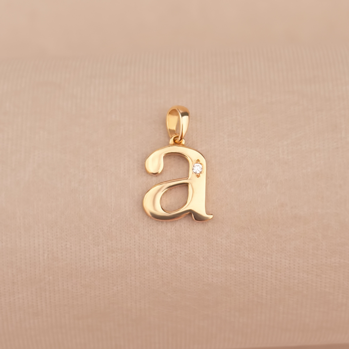 Серебряная позолоченная подвеска-буква А с фианитом Tesori 35182-Пз/17/0/4025