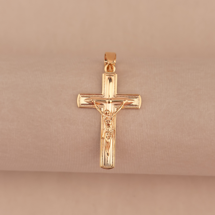 Срібний позолочений хрестик без вставки 70090-Пз/17/0